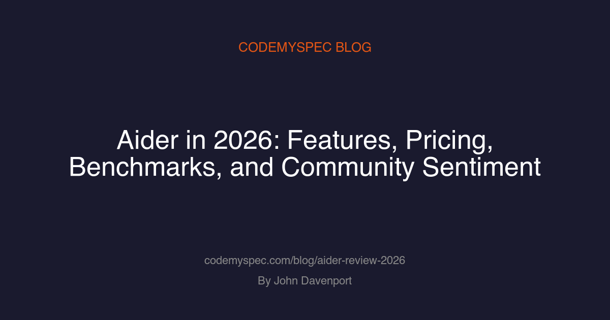 Aider in 2026: Features, Pricing, Benchmarks, and Community Sentiment